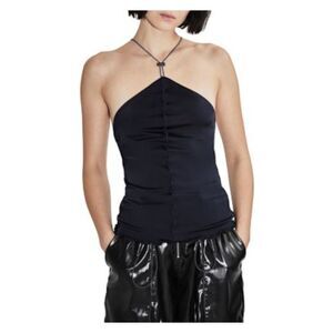 ET OCHS Womens Navy Open Back Solid Sleeveless Halter Top  Size XS